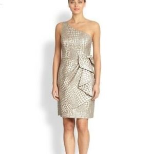 Kay Unger One Shoulder Jacquard Cocktail Dress